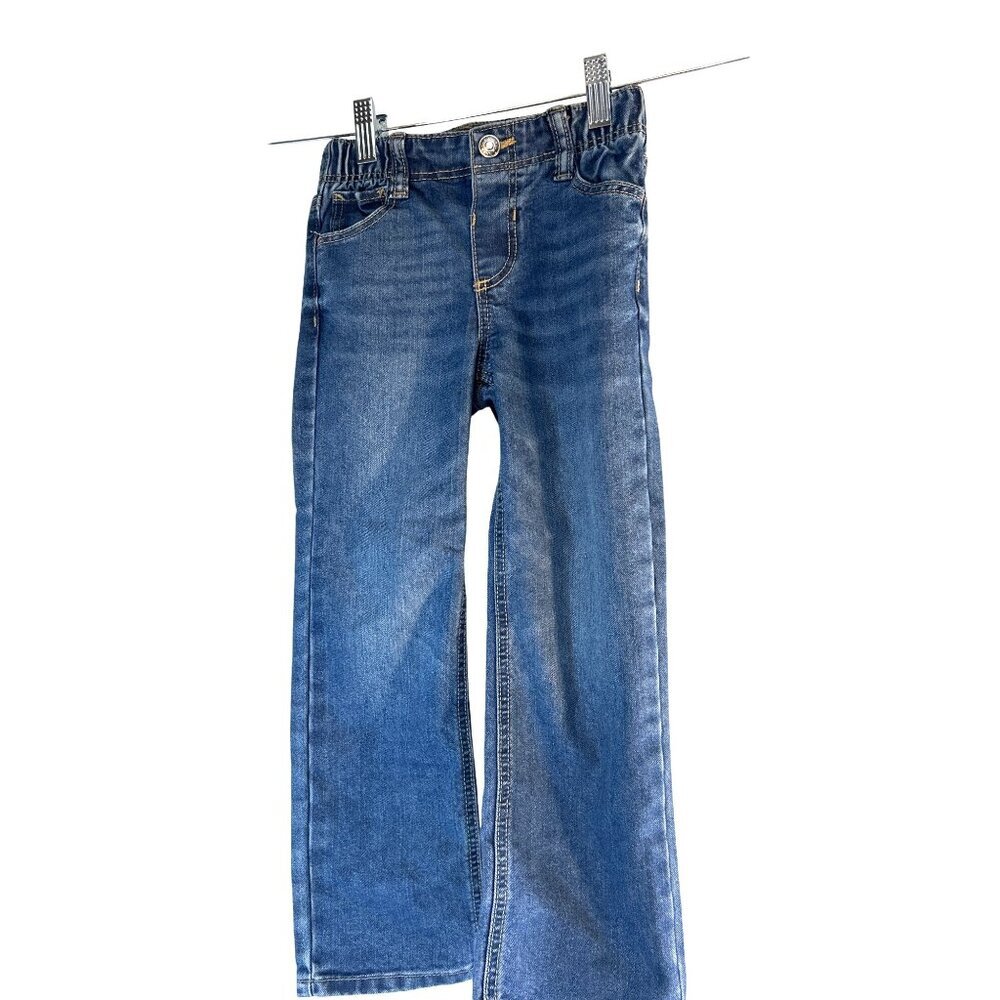 Old Navy Girls Jeans Straight Med Wash Snap Elastic Waist Size 5T